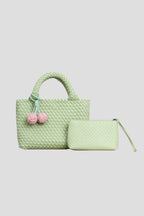 Handwoven Pastel Mini Dual Handle Bag