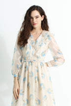 Floral Chiffon Midi Dress