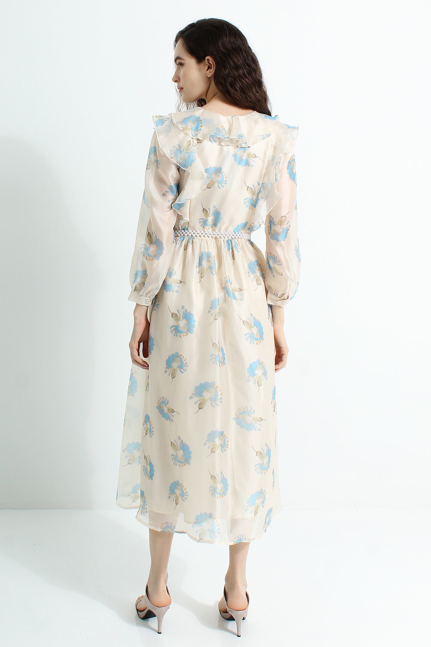 Asphodel Floral Chiffon Midi Dress