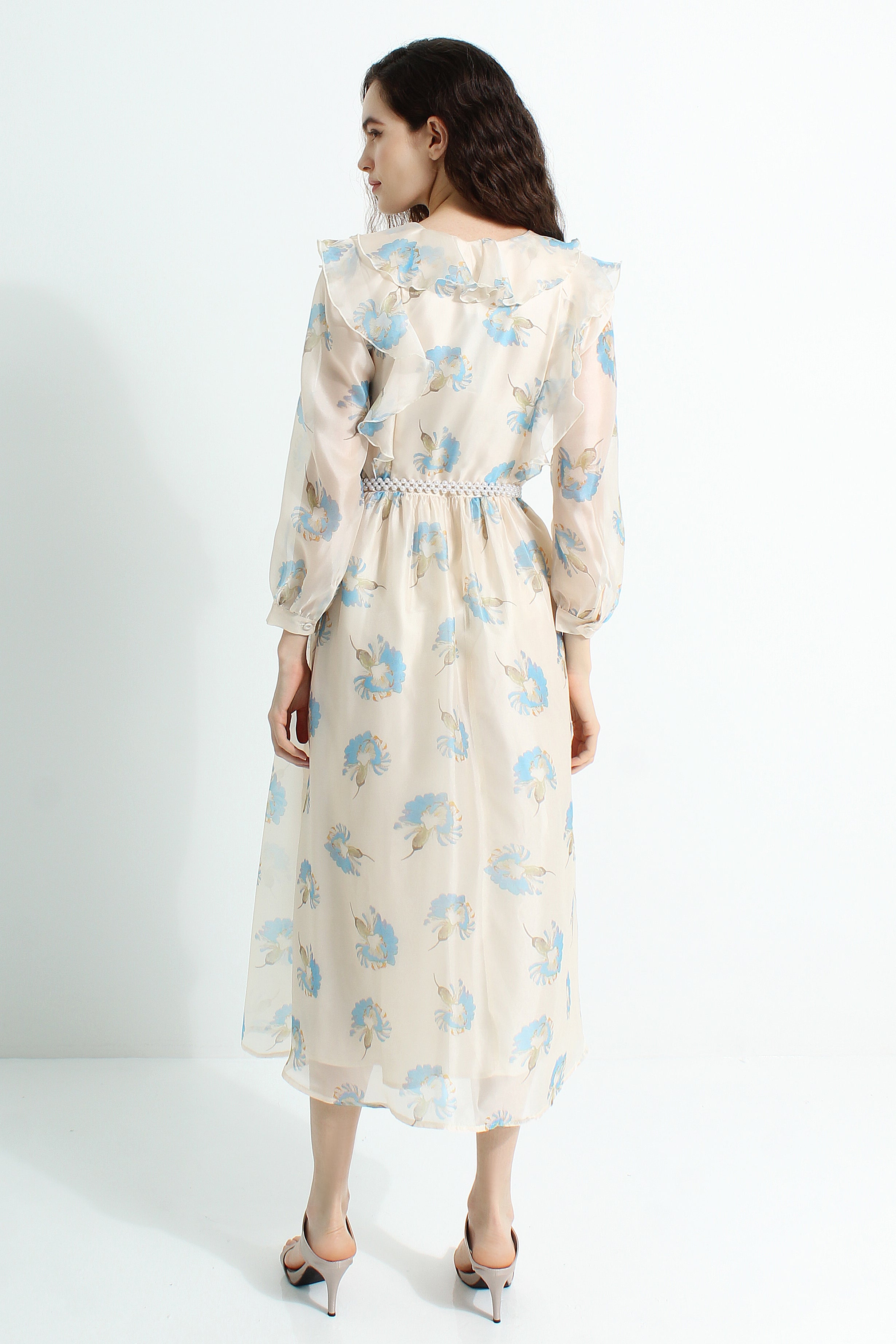 Floral Chiffon Midi Dress