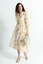 Floral Chiffon Midi Dress