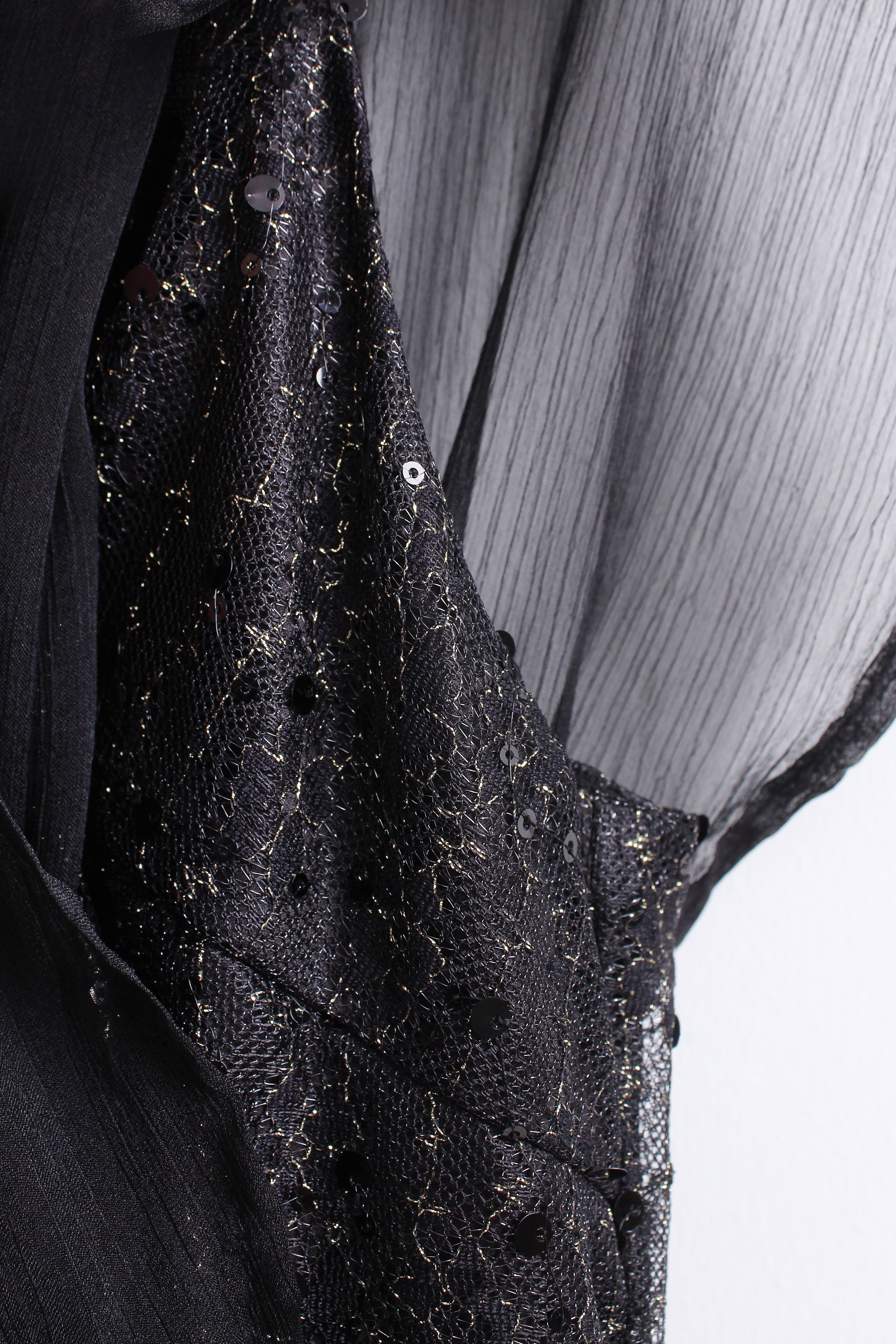 Romantic Ruffle Maxi Dress in Black (L size)
