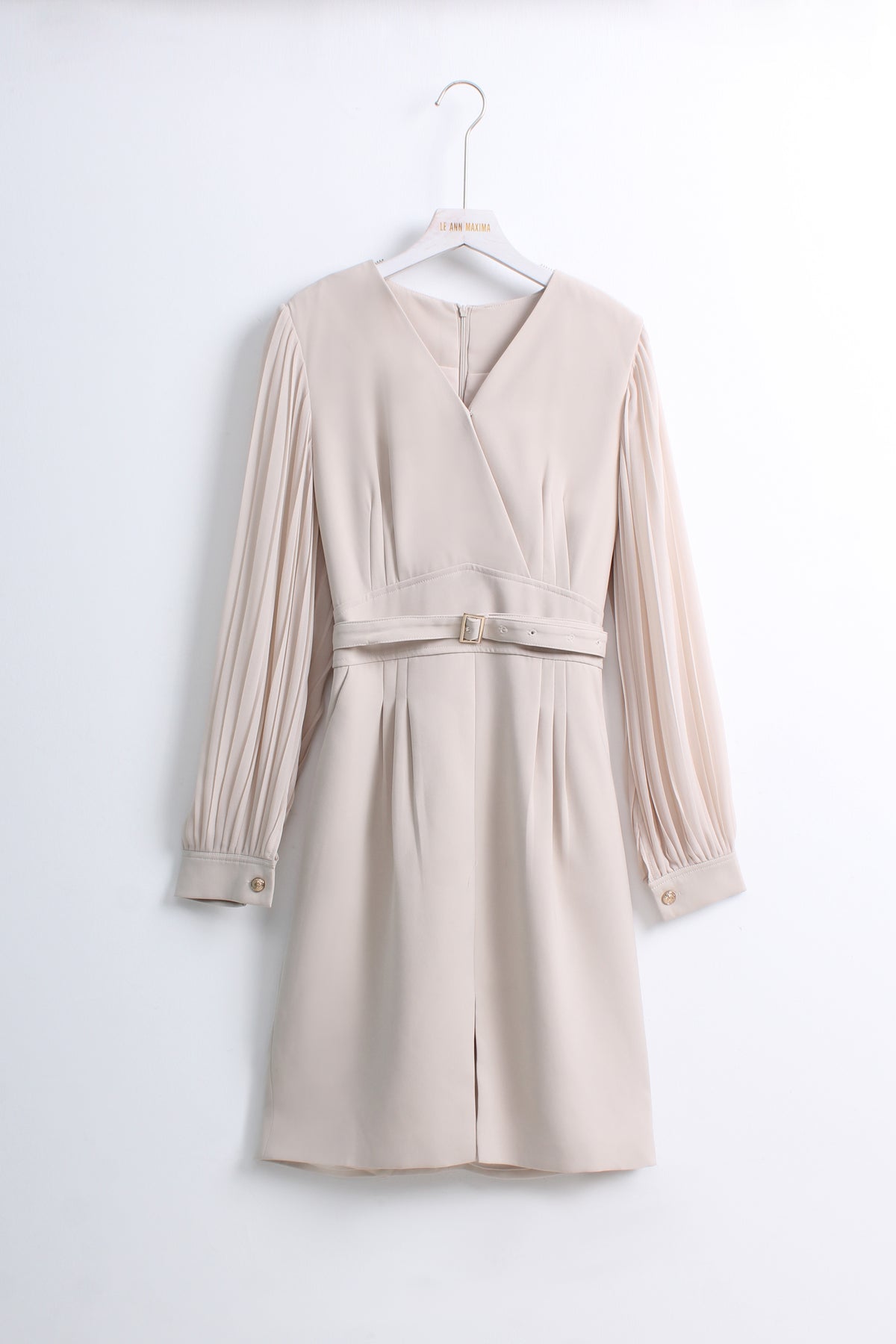 Pleated Wrap Midi Dress (L size)