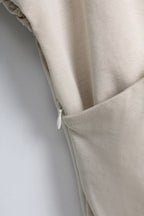 Puff Sleeve Wrap Top in Khaki (S size)