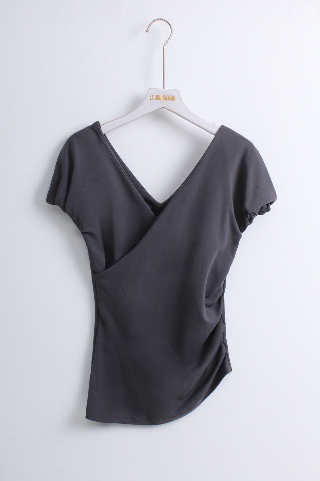 Puff Sleeve Wrap Top in Grey (S size)