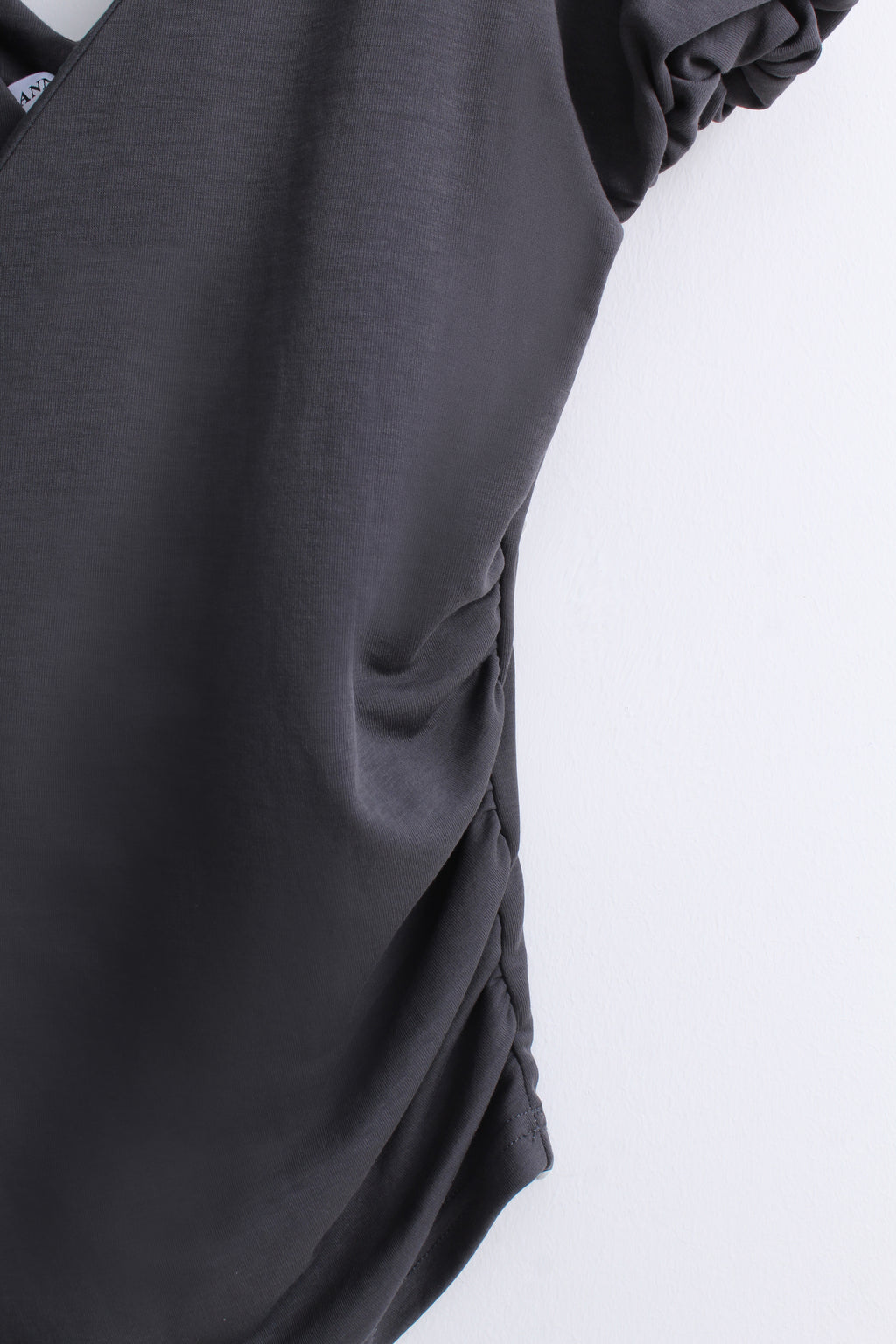 Puff Sleeve Wrap Top in Grey (S size)
