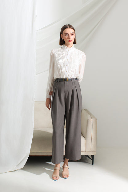 Arden High-Waist Pleated Pants (FREE Belt)