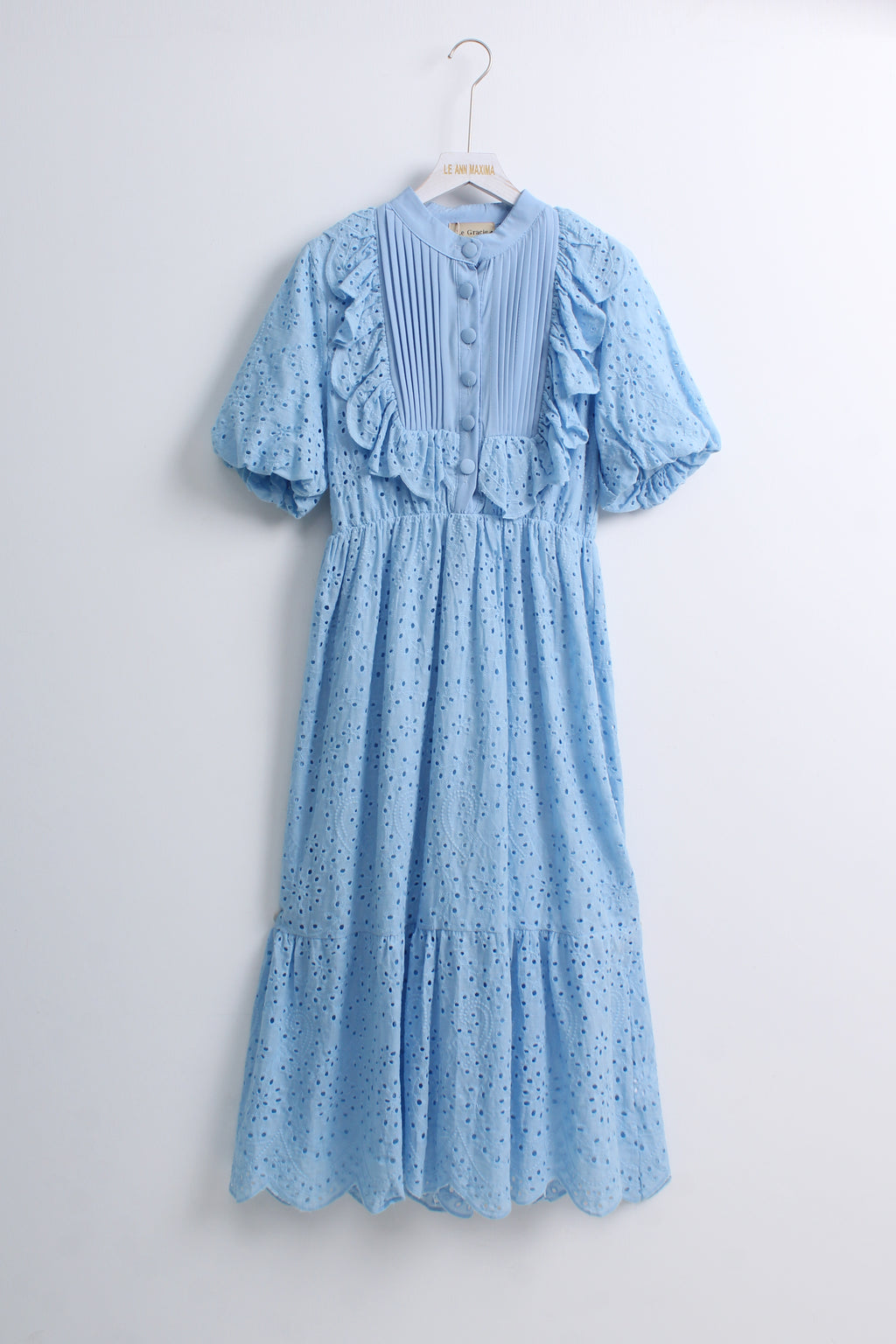 Kylie Eyelet Midi Dress (Free Size)