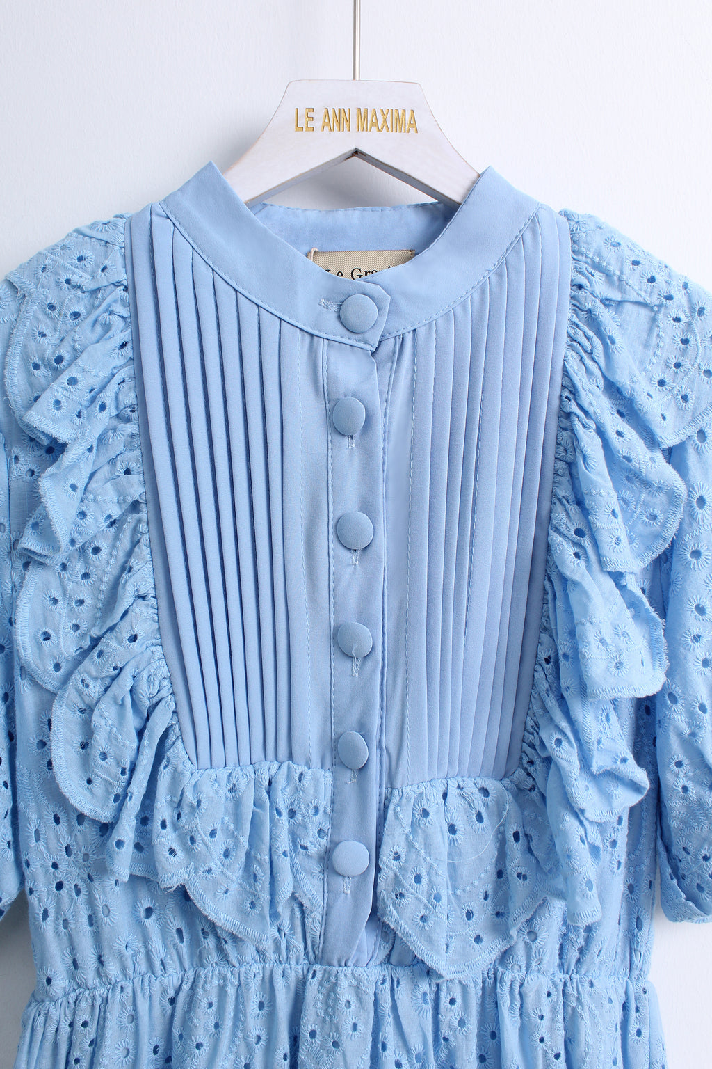 Kylie Eyelet Midi Dress (Free Size)