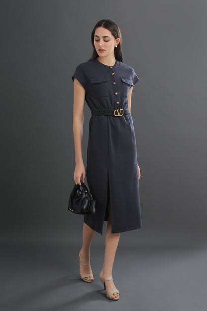 French Inspired Utility Midi Dress