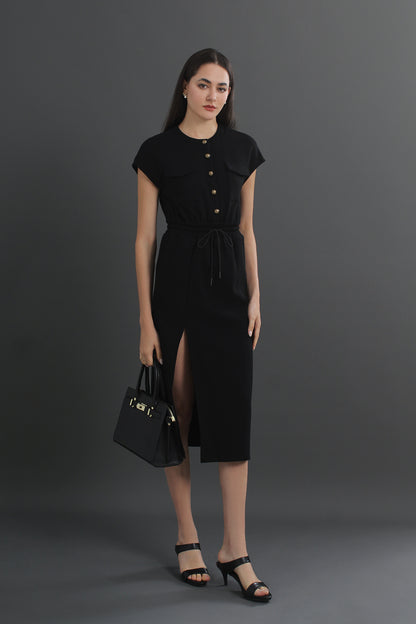 French Inspired Utility Midi Dress