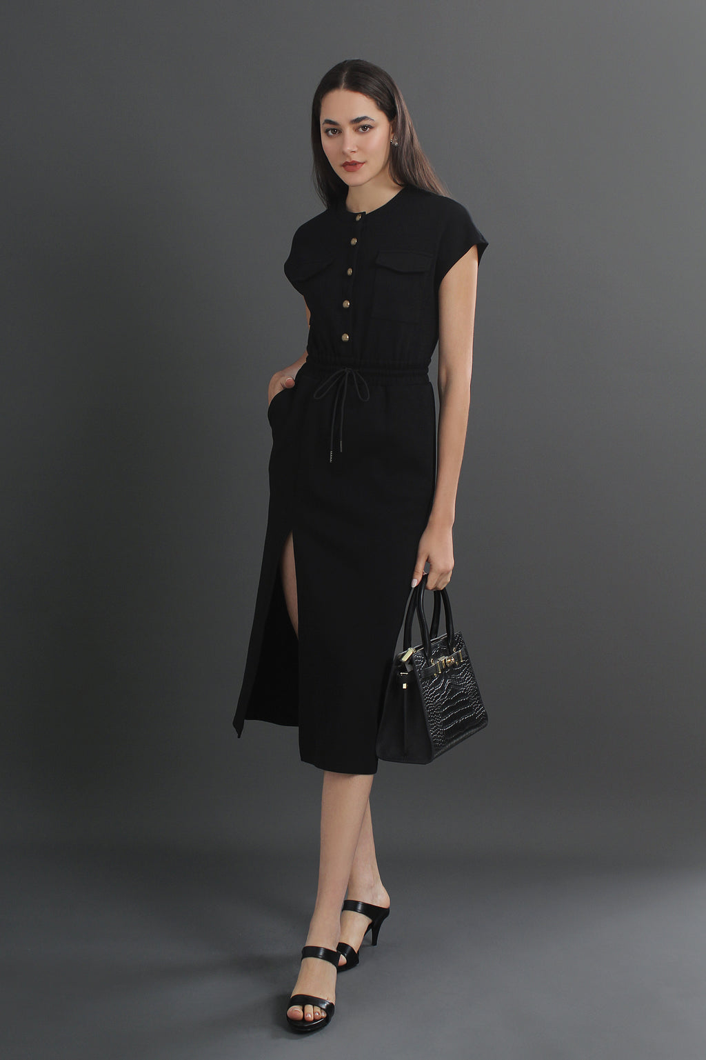 French Inspired Utility Midi Dress