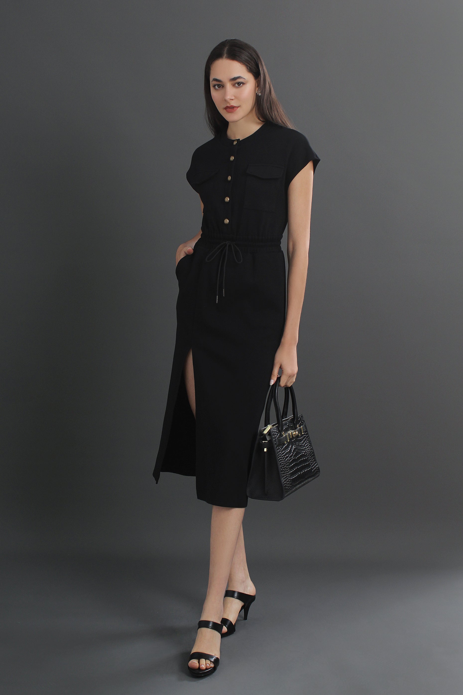 French Inspired Utility Midi Dress