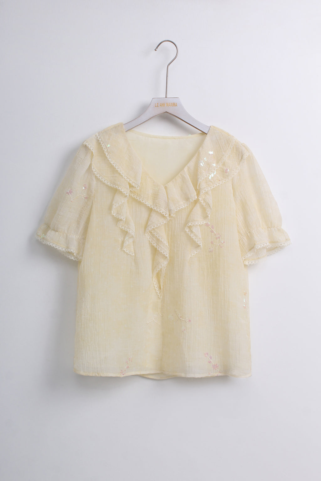 Ruffle Sequin Blouse (M size)