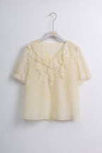 Ruffle Sequin Blouse (M size)