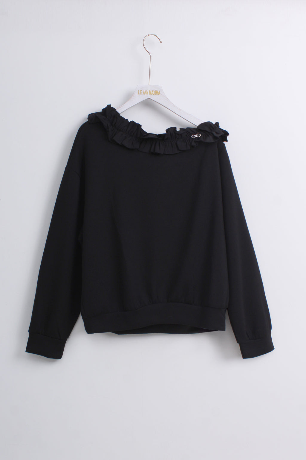 Ruffled Collar Off-The-Shoulder Top