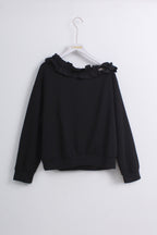 Ruffled Collar Off-The-Shoulder Top