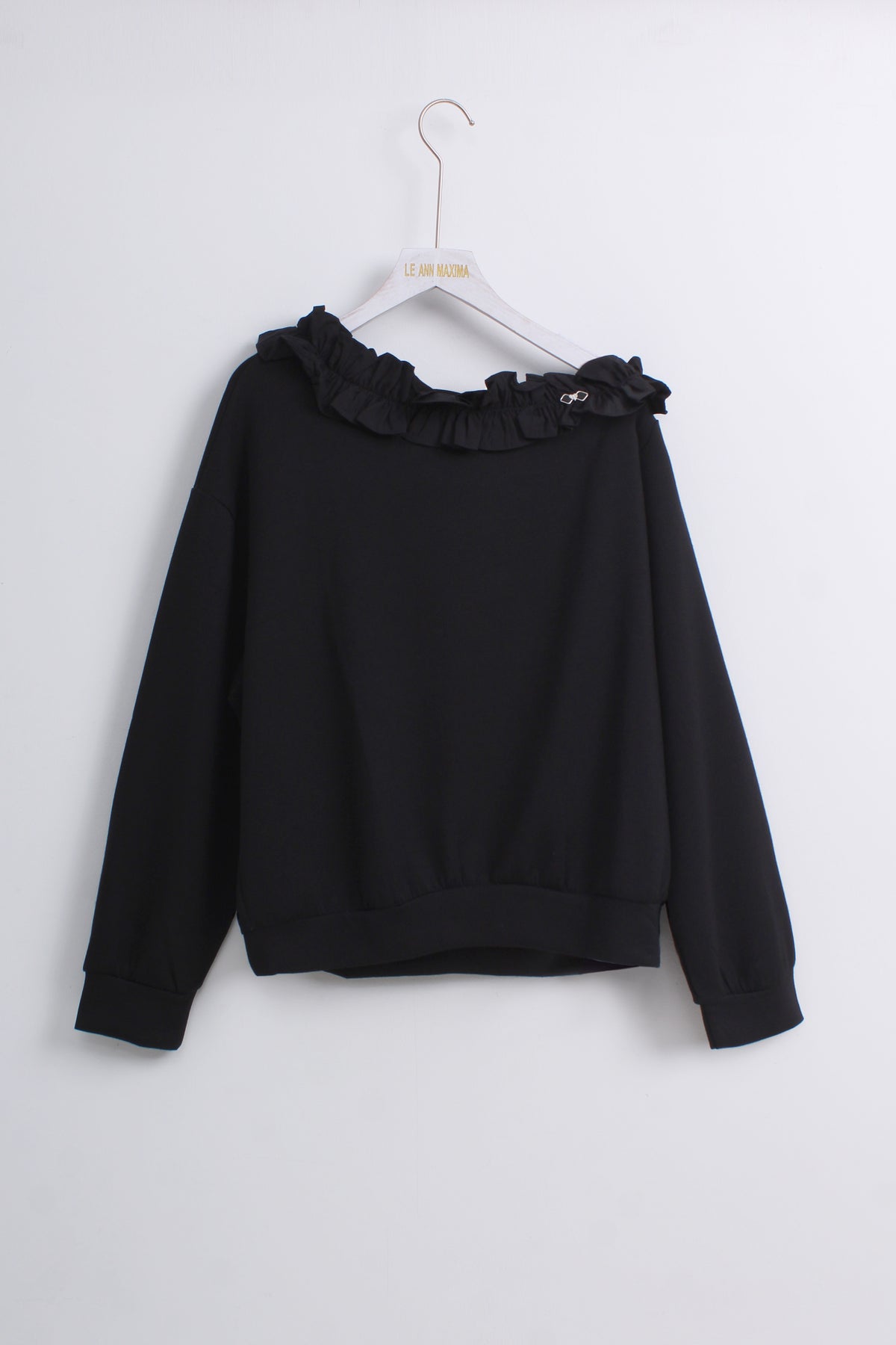 Ruffled Collar Off-The-Shoulder Top