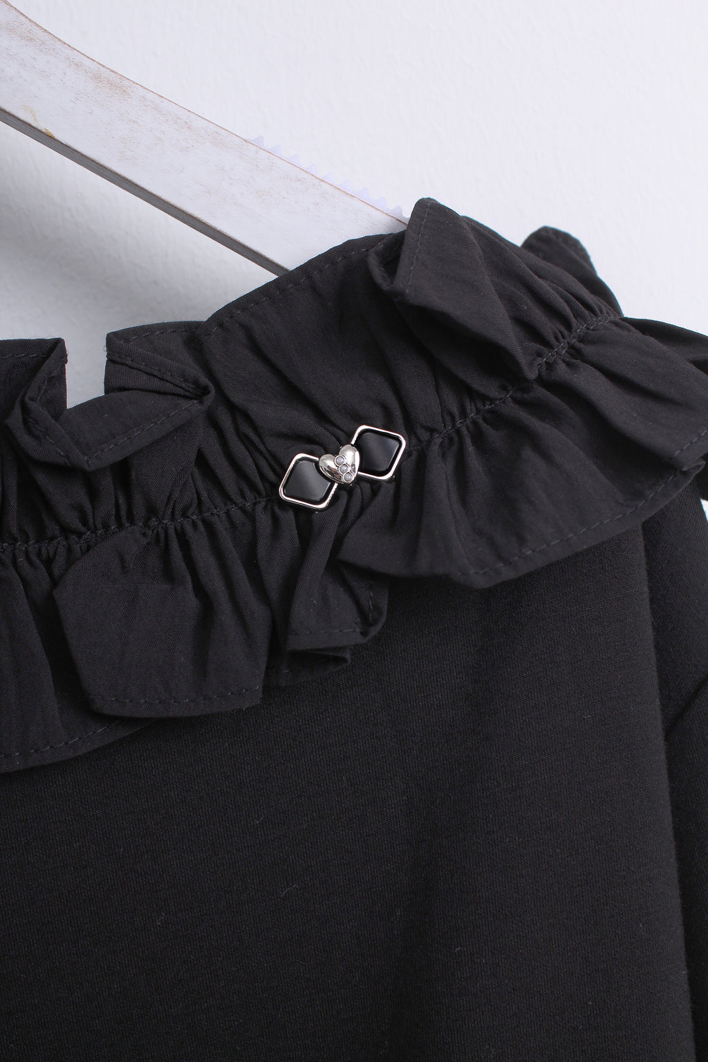 Ruffled Collar Off-The-Shoulder Top