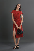 French Inspired Utility Midi Dress