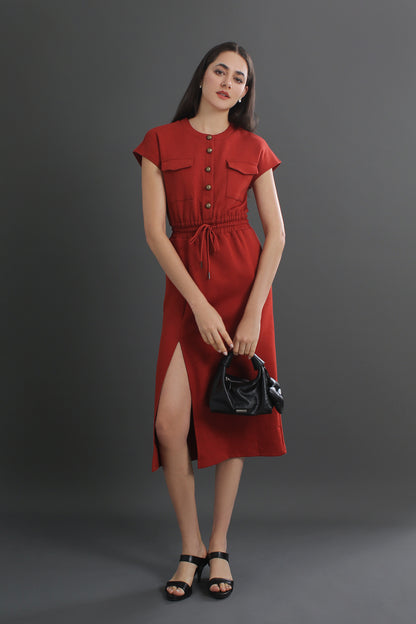 French Inspired Utility Midi Dress