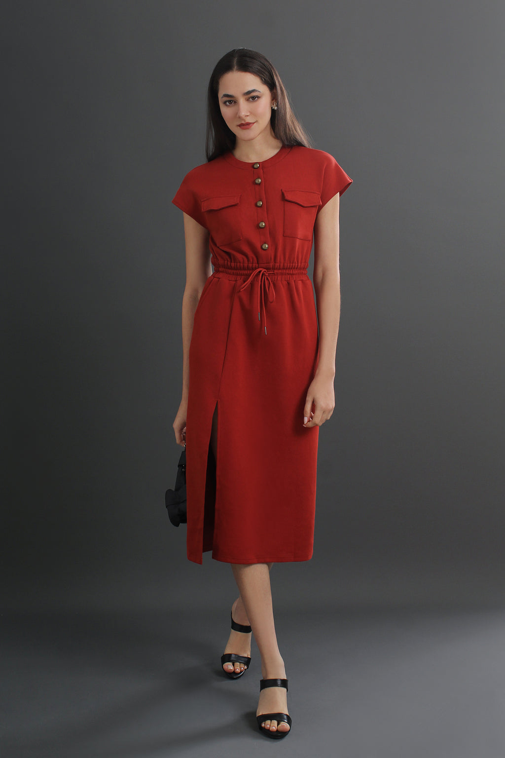 French Inspired Utility Midi Dress