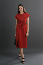 French Inspired Utility Midi Dress