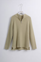 Knit Quater Zip Sweater (Free Size)