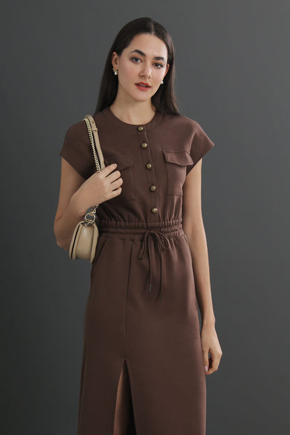 French Inspired Utility Midi Dress