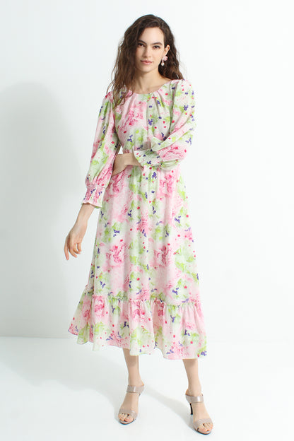 Ayanna Ruffled Floral Dress