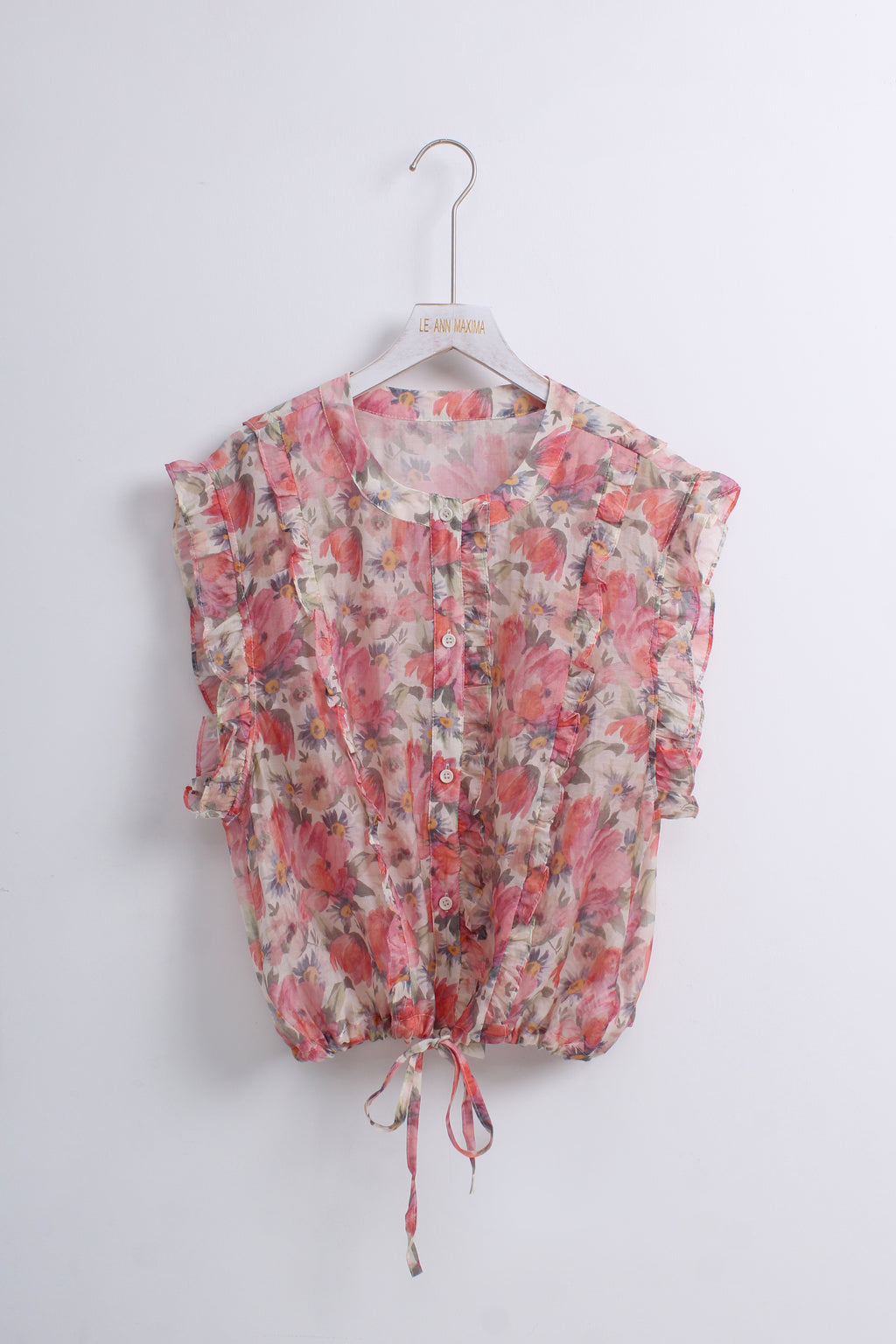 Romance Floral Blouse in Pink (XL size)