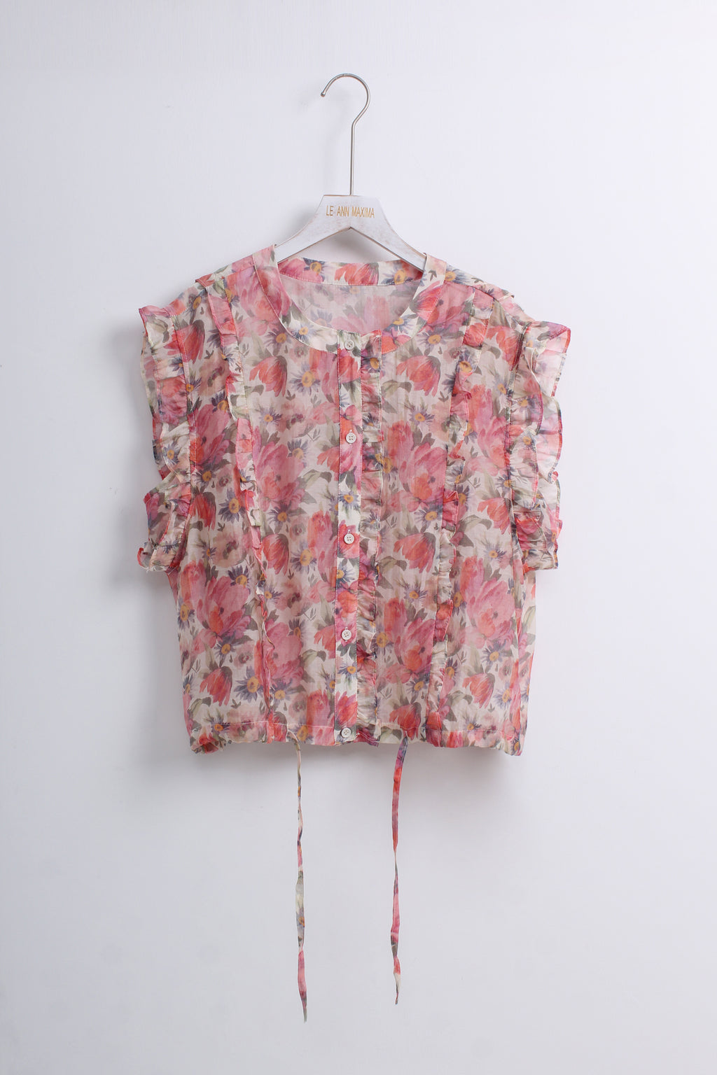 Romance Floral Blouse in Pink (XL size)