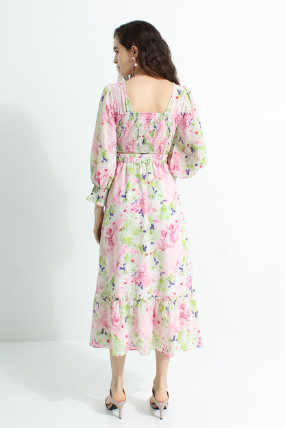 Ayanna Ruffled Floral Dress