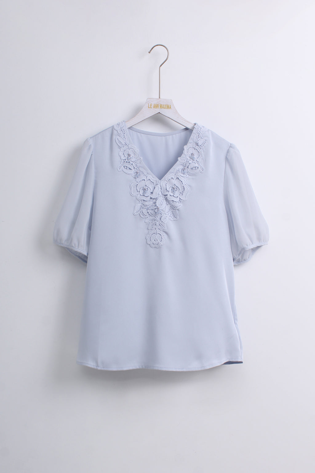 Elegant Baby Blue Blouse (L size)