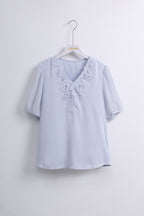 Elegant Baby Blue Blouse (L size)