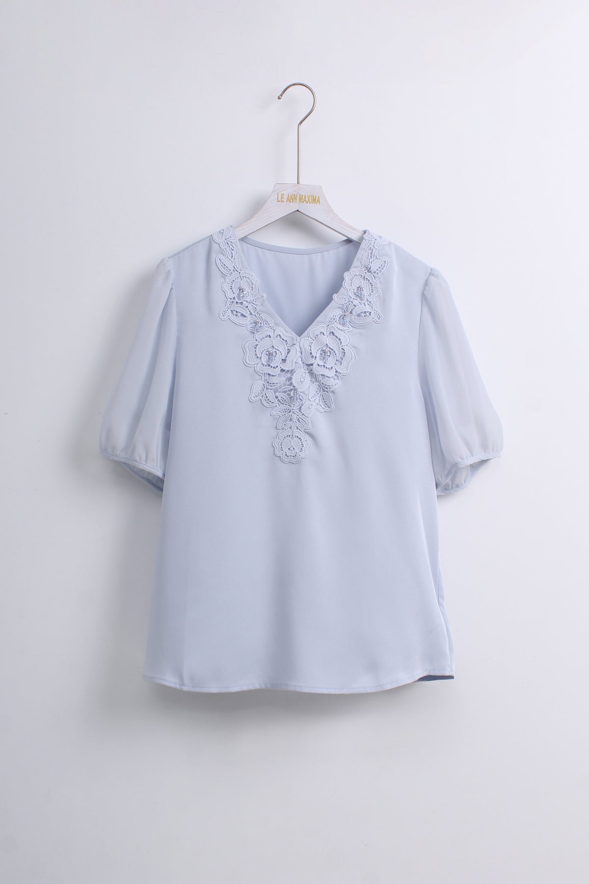 Elegant Baby Blue Blouse (L size)