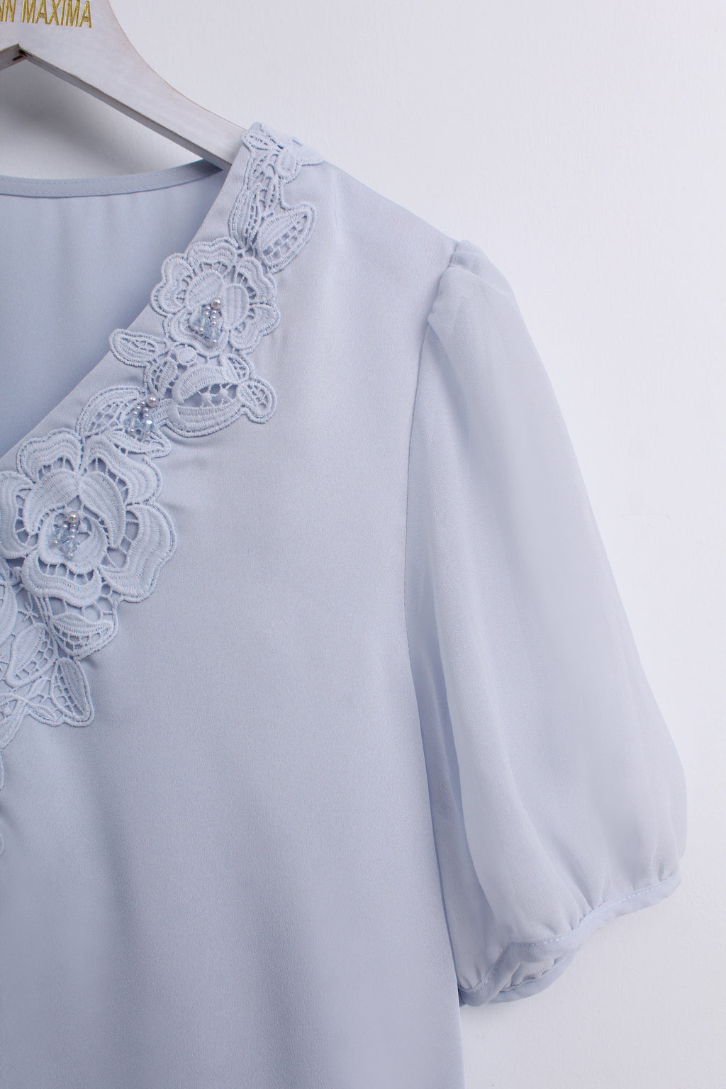 Elegant Baby Blue Blouse (L size)