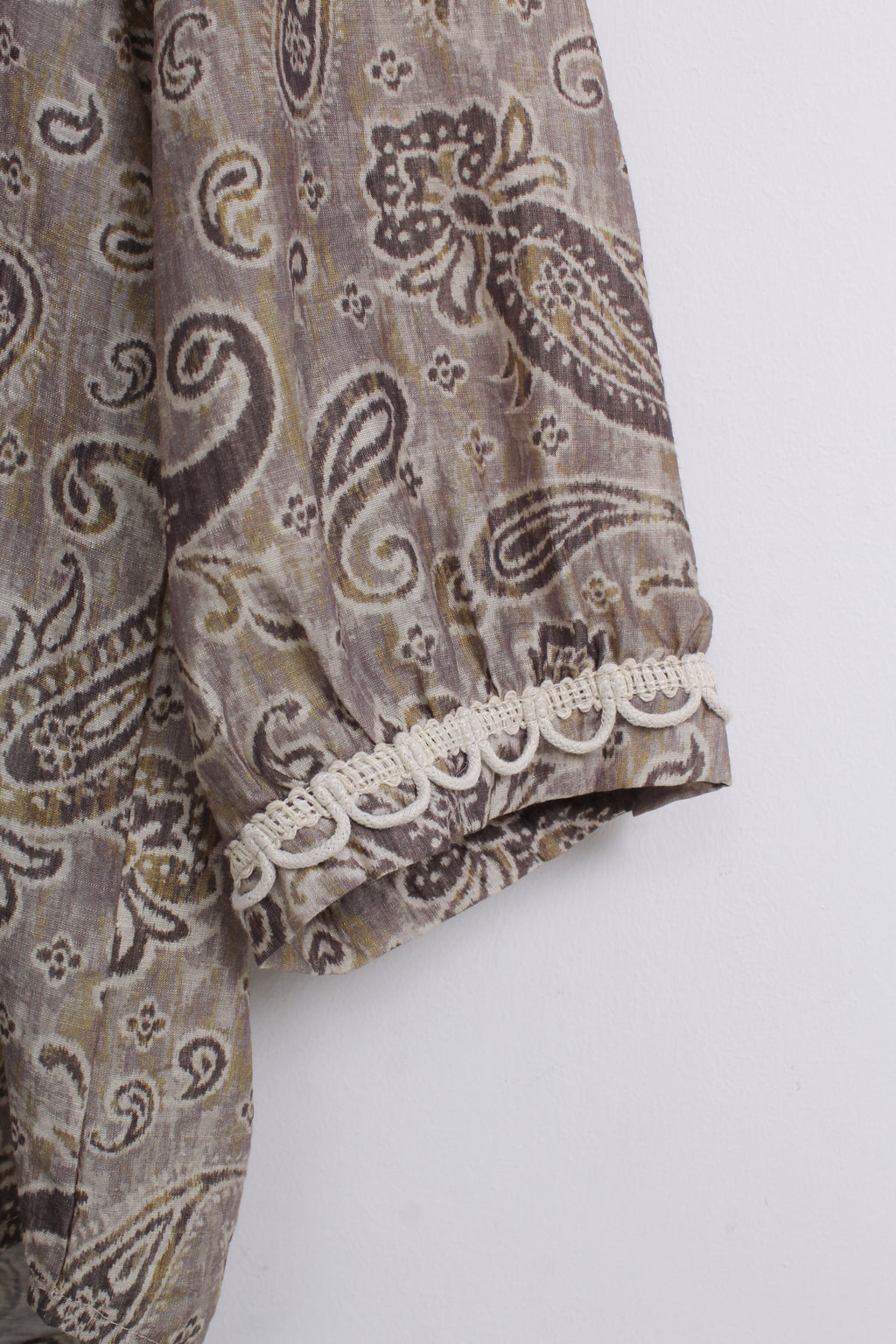 Paisley Print Brown Blouse (FREE size)