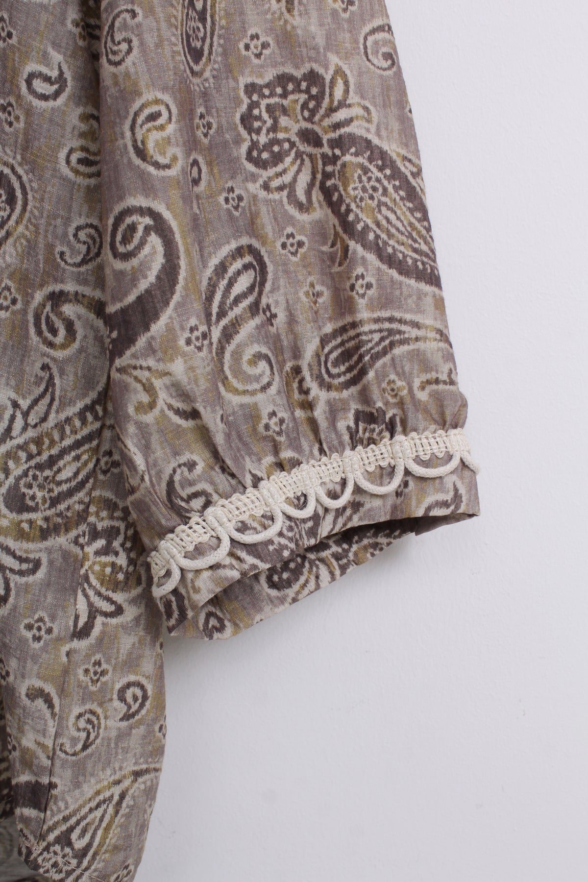 Paisley Print Brown Blouse (FREE size)