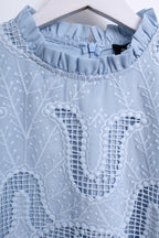 Scalloped Ruffled Blouse in Blue (M size)