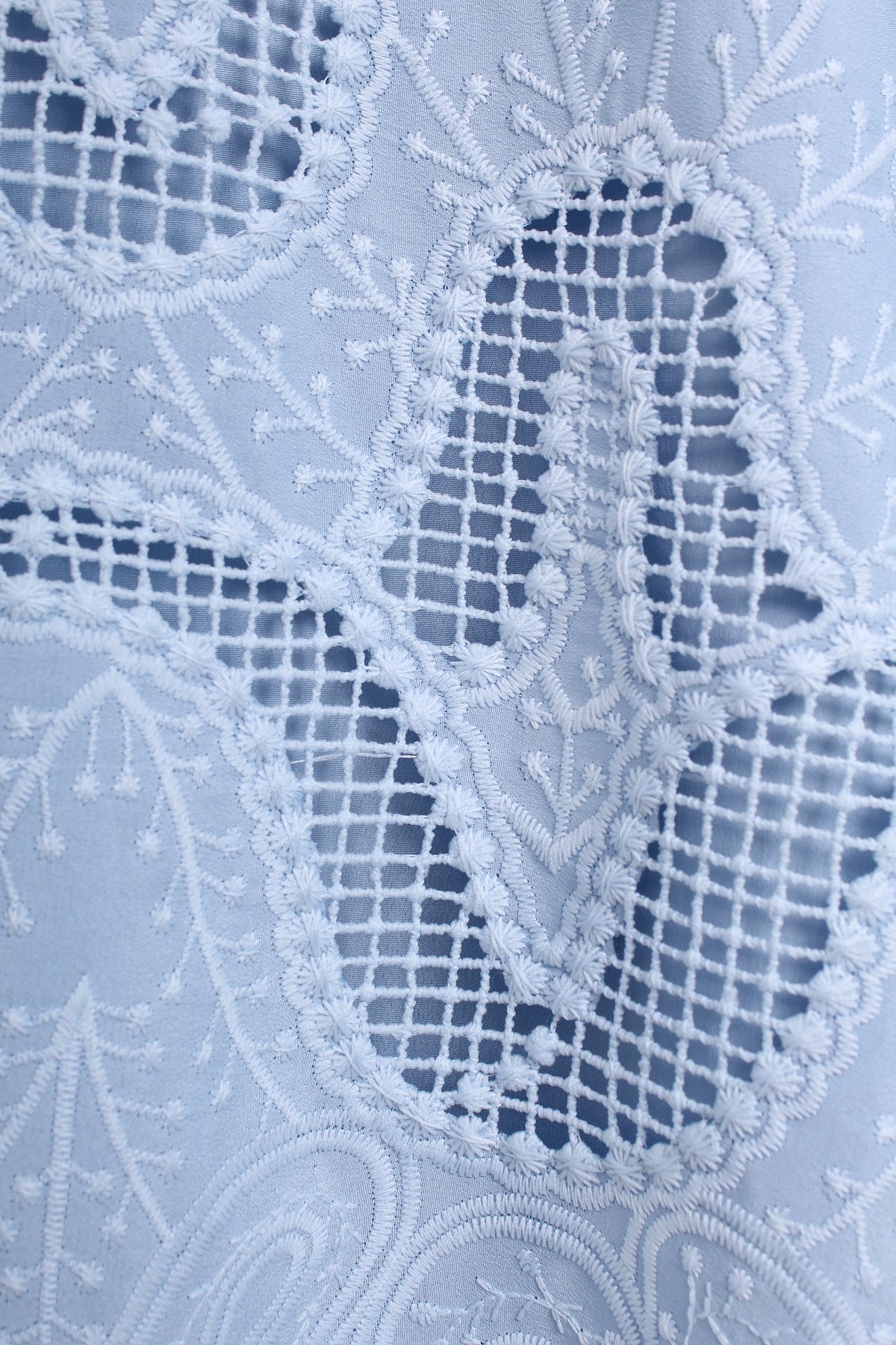 Scalloped Ruffled Blouse in Blue (M size)