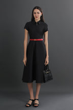 Mira Collared A-Line Midi Dress