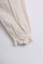 Peter Pan Collar Lace Top in White & Beige (Free size)