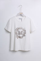 Graphic T-shirt with Monogram in White (L size)
