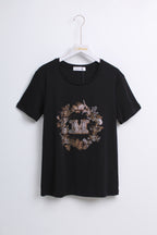 Graphic T-shirt with Monogram in Black (M size)