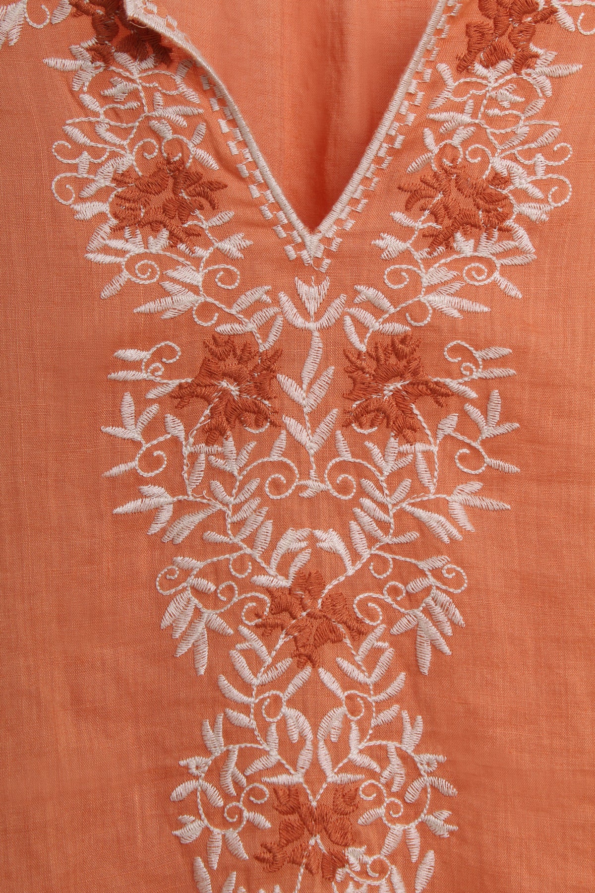 Bohemian Linen Blouse in Orange (Free size)