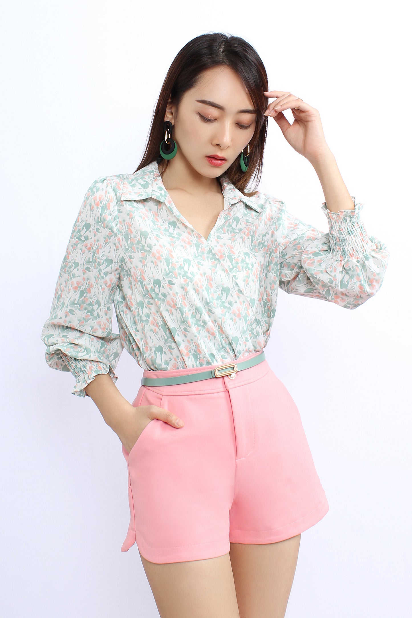 Overlapped Blouse In Prints