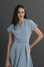 Charlotte V-neck Belted Midi Dress