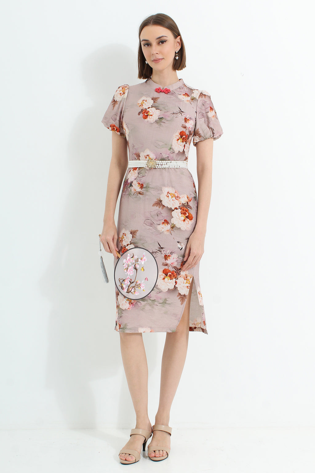 Painted Peony Modern Cheongsam