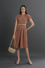 Charlotte V-neck Belted Midi Dress